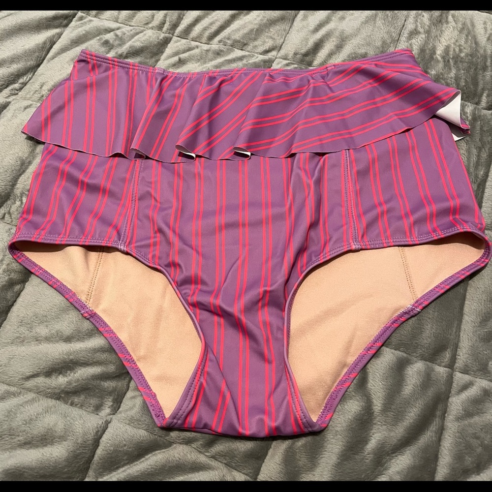 Pink stripe peplum